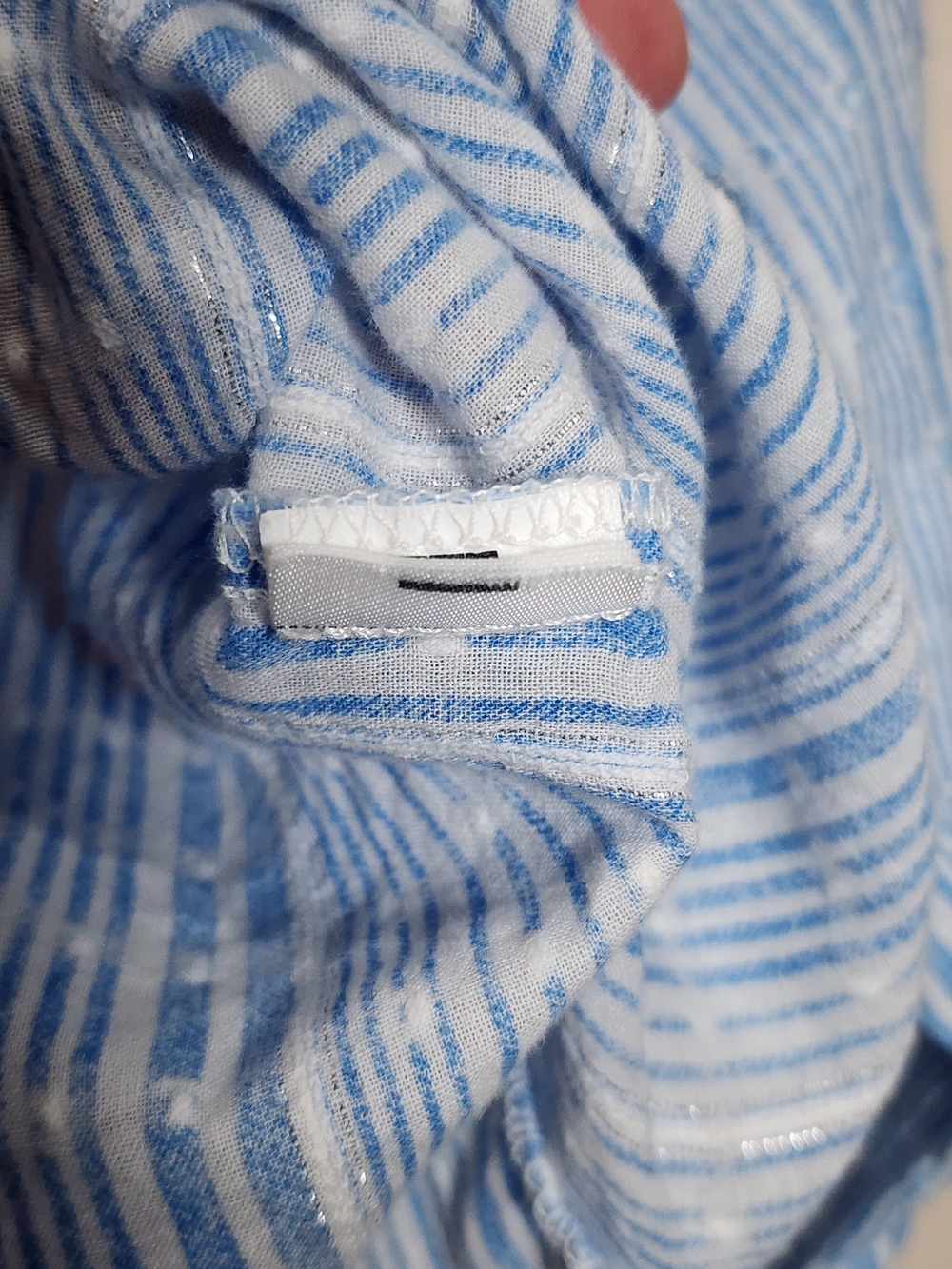Oversized Button Up Zara Light Blue and White Striped Button Down Shirt - Picture 10 of 11